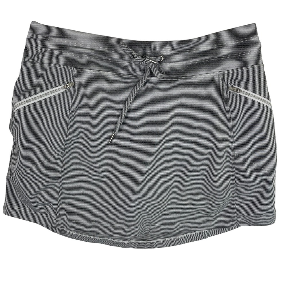 Kyodan Women's Athletic Skort Striped Drawstring Pockets Activewear M